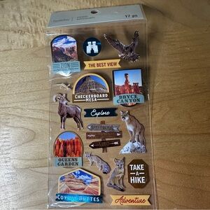 Recollections Zion Bryce Canyon Stickers 17pc 3D National Park Travel Scrapbook